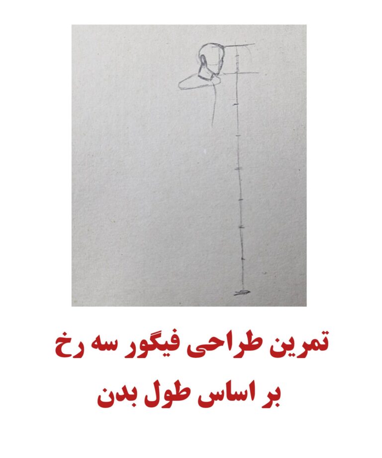 تمرین طراحی فیگور سه رخ